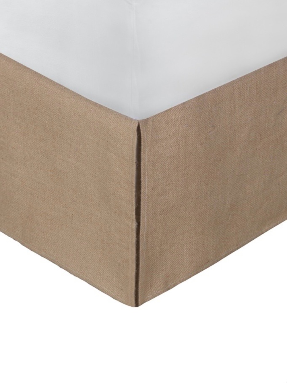 Natural Brown Burlap Bed Skirt - KING